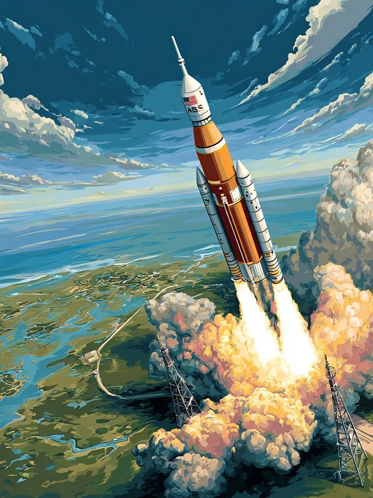 Rocket Launch — Space Art Print. poster detail