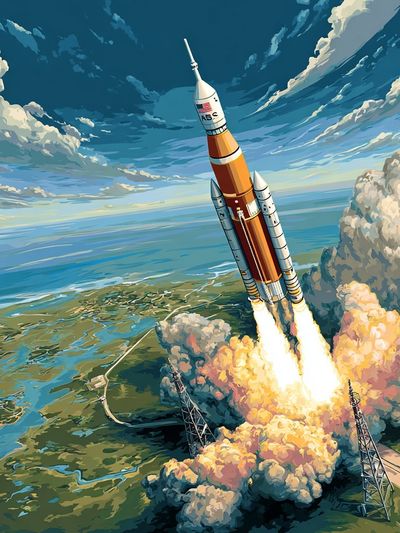 Rocket Launch — Space Art Print