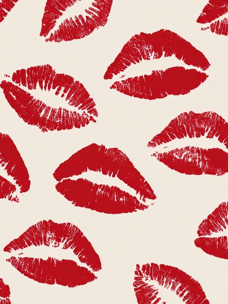 Red Lips Pattern Poster. poster — illustration art