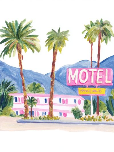 Retro Motel Illustration Poster. poster