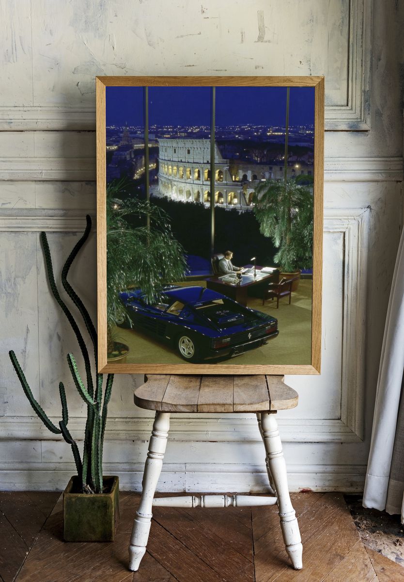 Rome Night Office Scene Poster. — room view 1