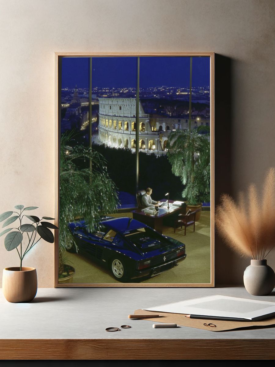 Rome Night Office Scene Poster. — room view 2