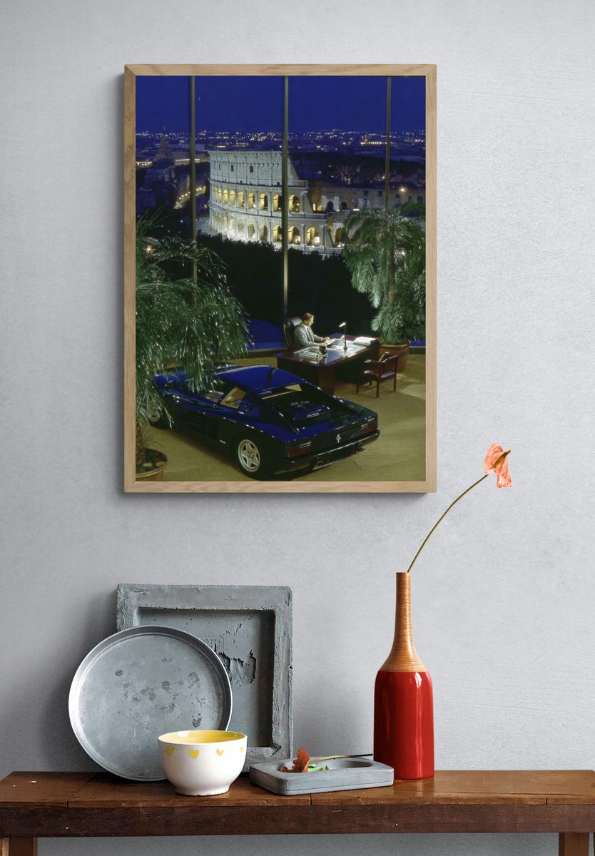 Rome Night Office Scene Poster. — room view 3