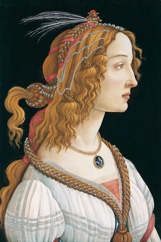 Sandro Botticelli's Idealized Portrait Lady. poster — fine-art art
