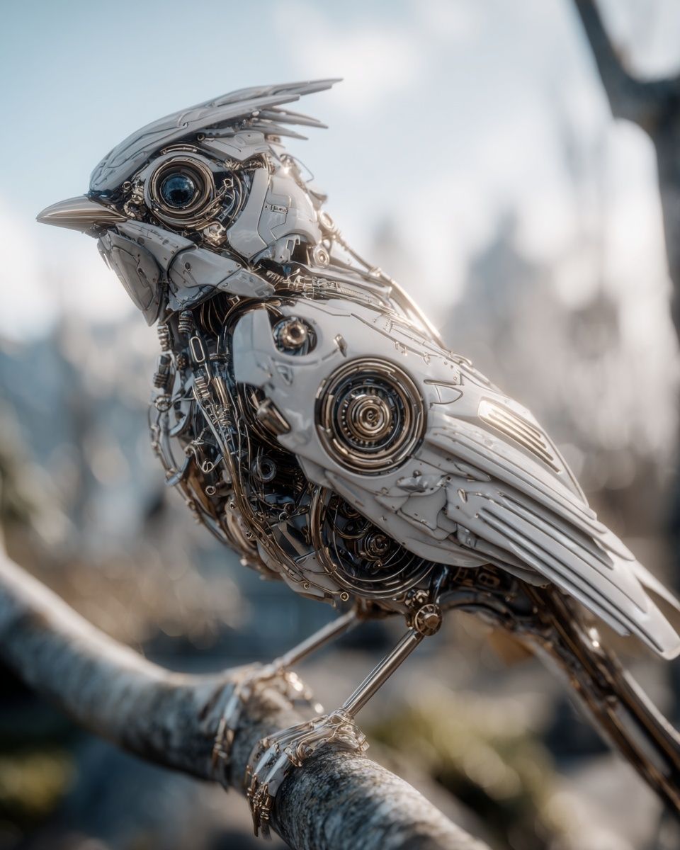 Mechanical Bird Sci-Fi Poster. poster detail
