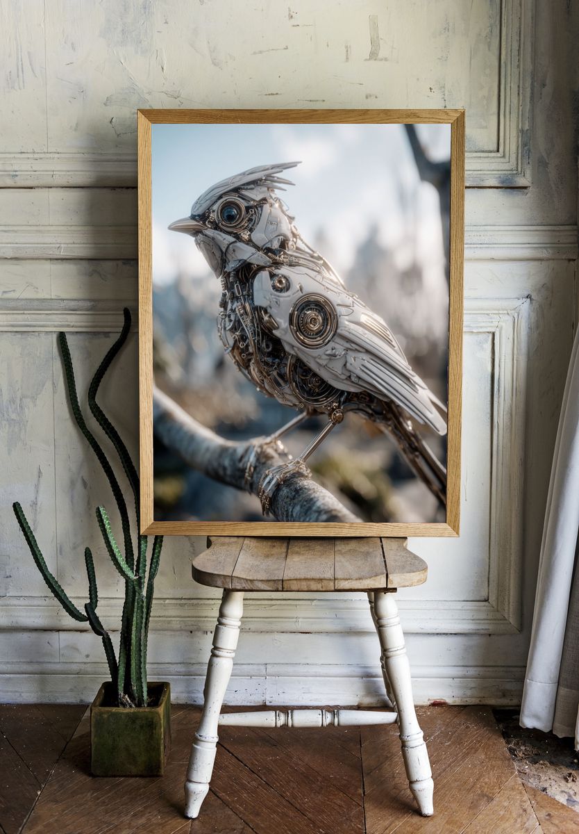 Mechanical Bird Sci-Fi Poster. — room view 1