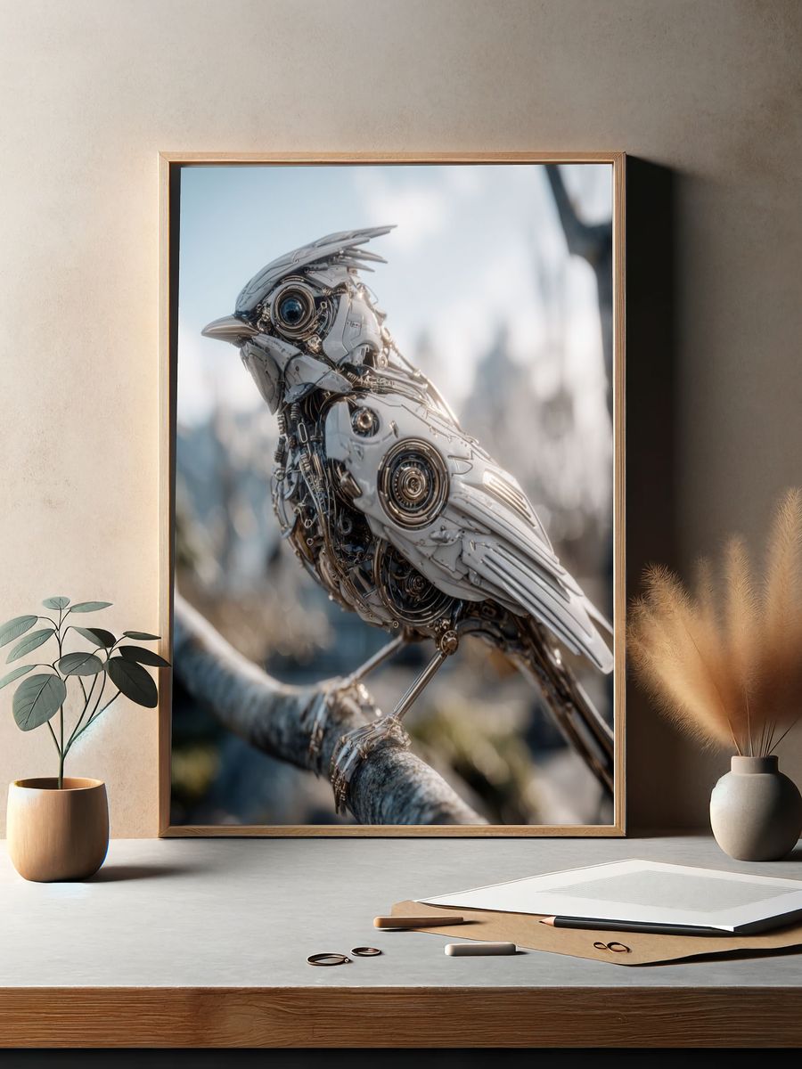 Mechanical Bird Sci-Fi Poster. — room view 2