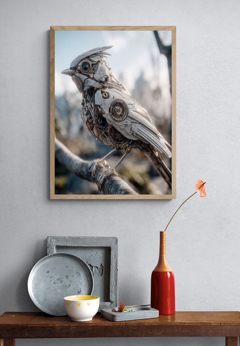 Mechanical Bird Sci-Fi Poster. — room view 3