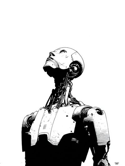 Robot Portrait Minimalist Print. poster print