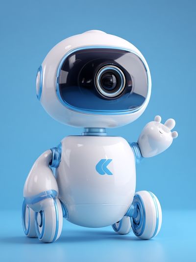 Cute Robot Character Illustration Poster. poster
