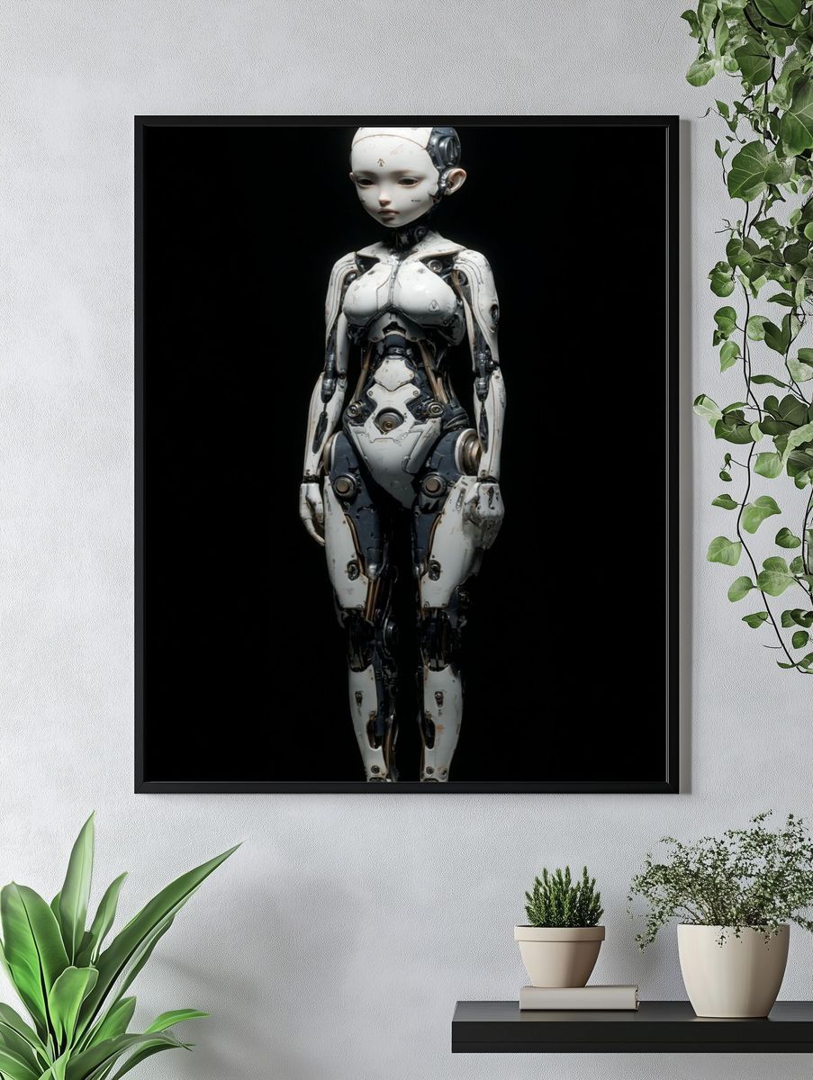 Humanoid Robot Portrait Print. — room view 4
