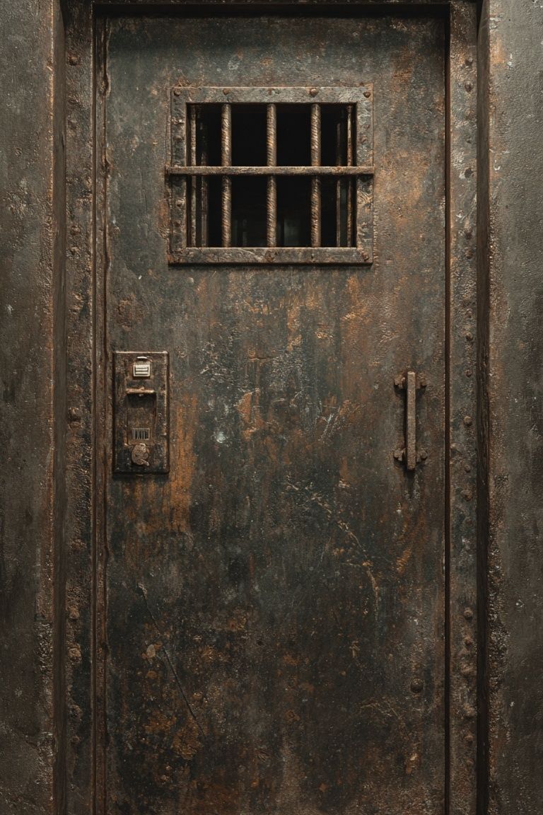 Rusty Prison Door Photography Poster. poster — photography art
