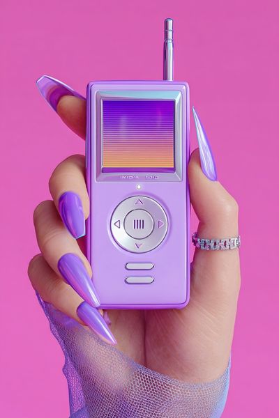 Retro Pink Handheld Player Poster. poster print