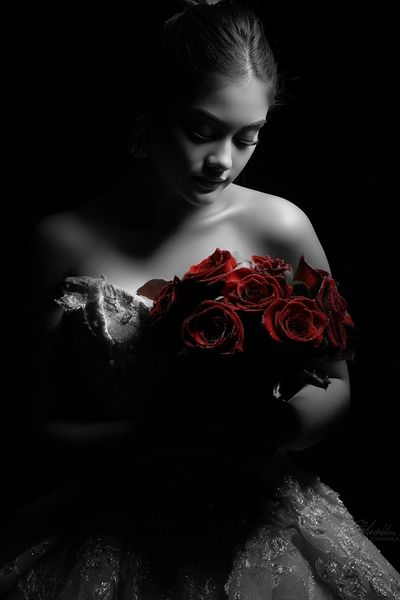 Red Roses Portrait Photography Poster. poster print