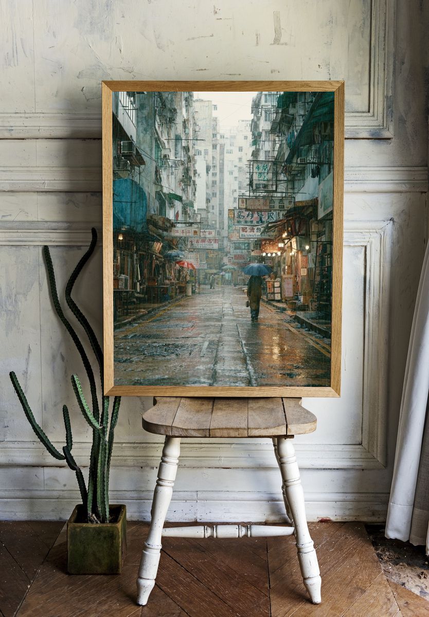 Rainy Street Scene — Photography Print. — room view 1
