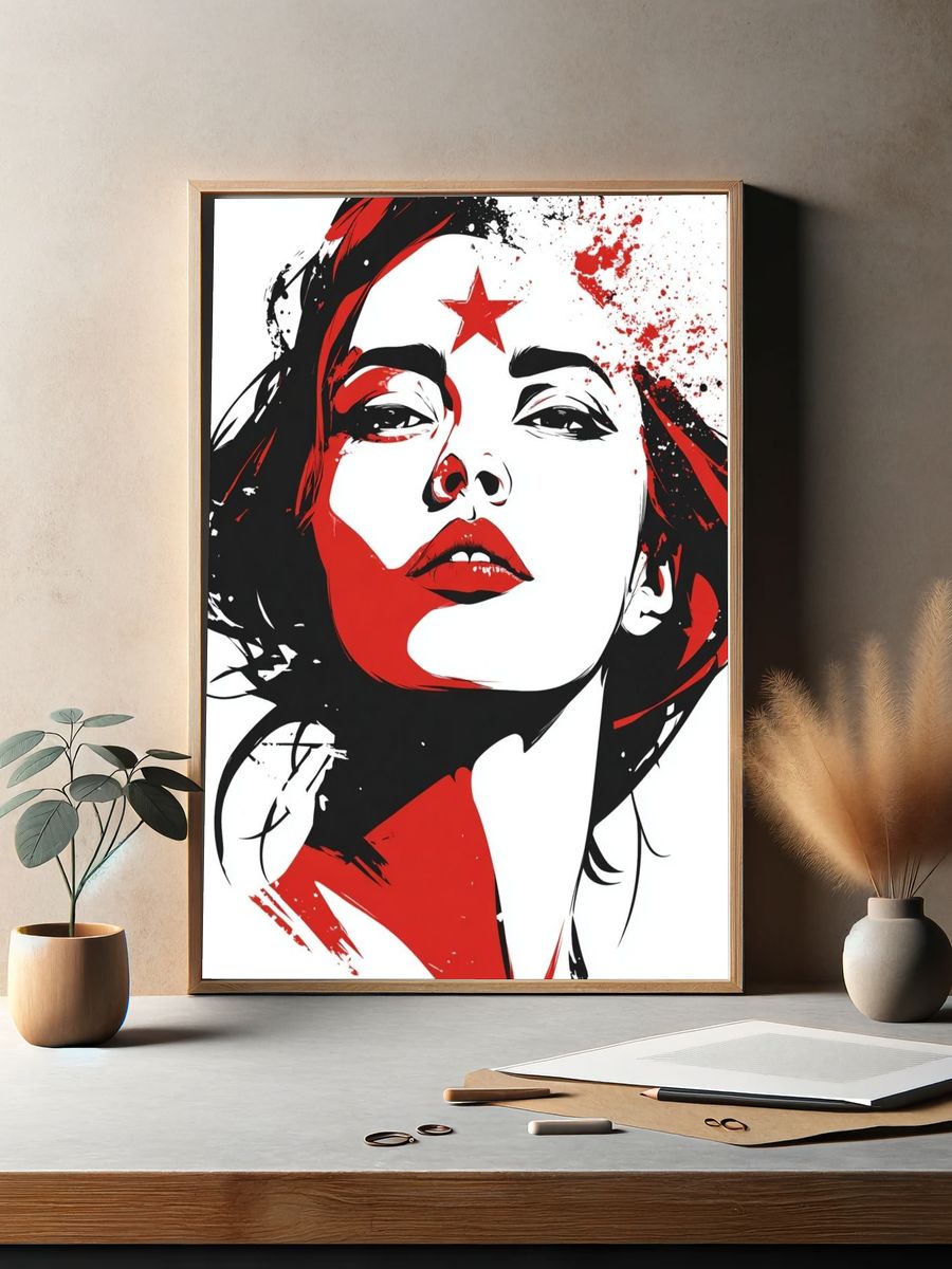 Red Star Woman — Illustration Print. — room view 2