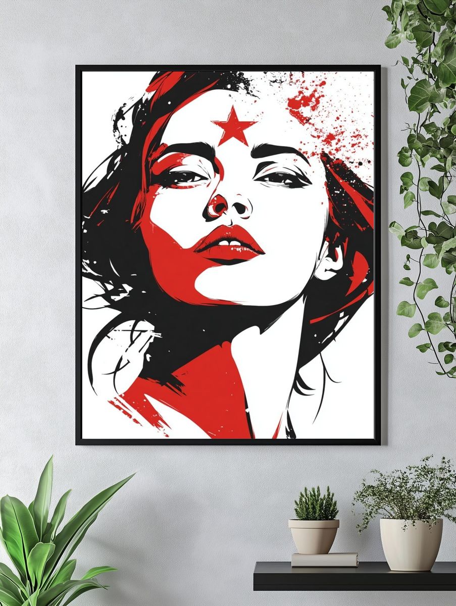 Red Star Woman — Illustration Print. — room view 4