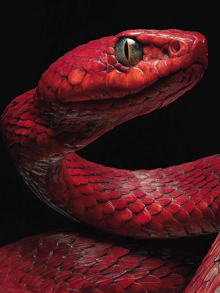 Red Snake — Fine Art Print. poster — fine-art art