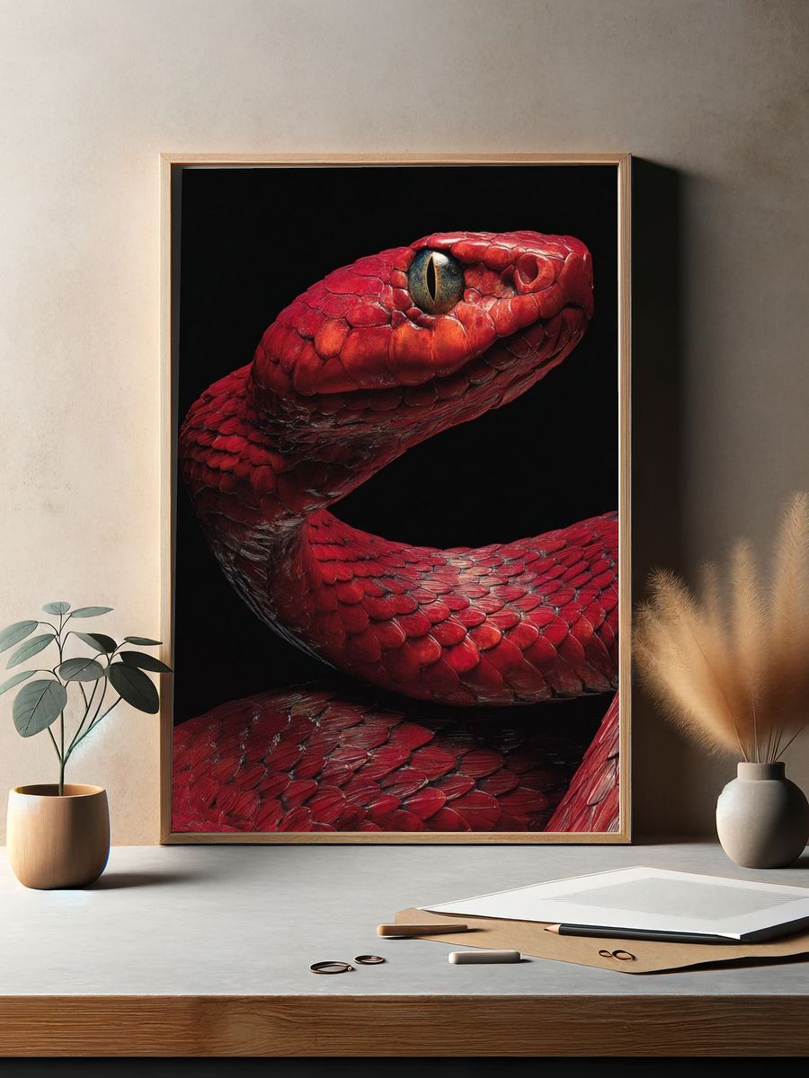 Red Snake — Fine Art Print. — room view 2