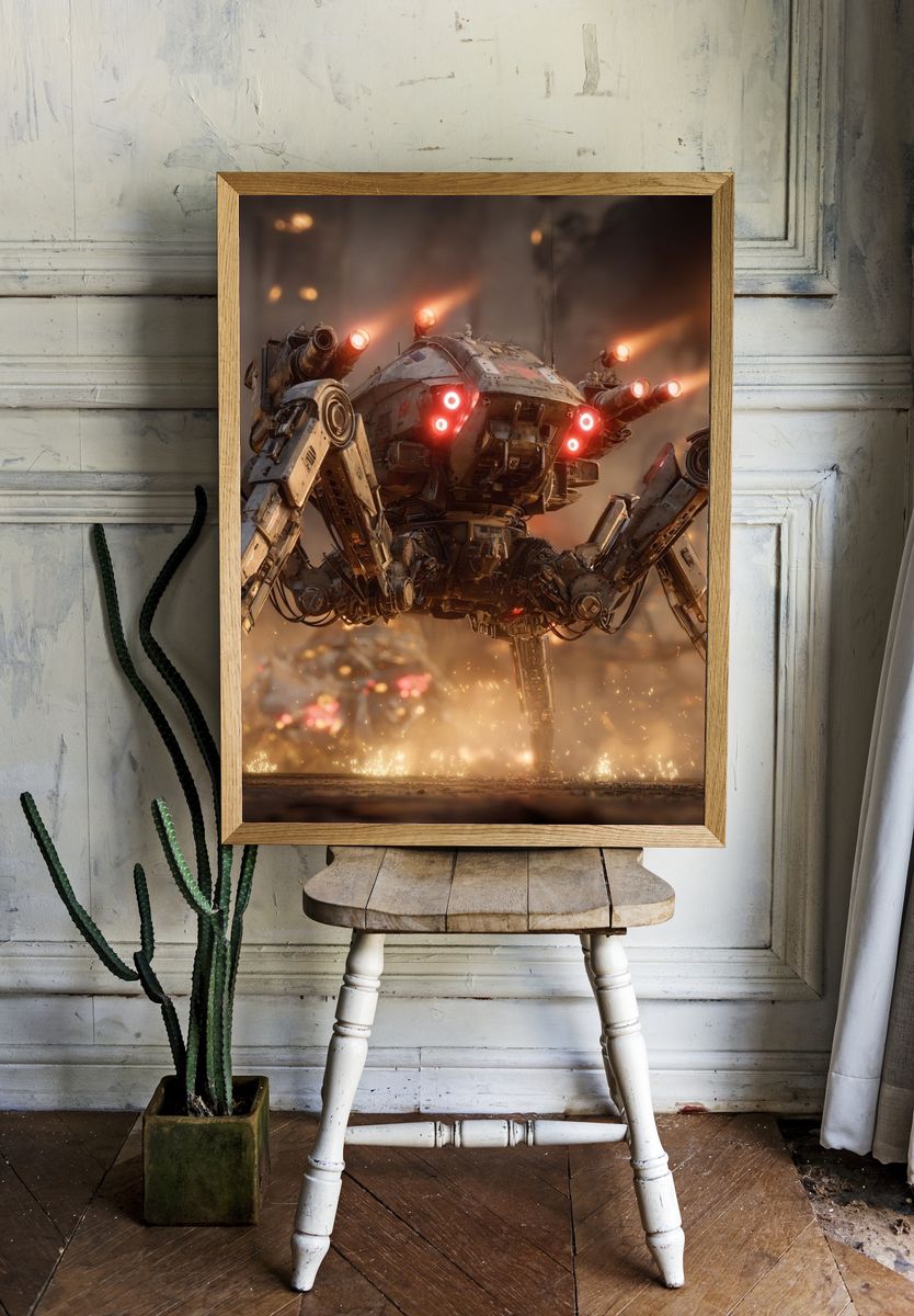 Futuristic Robot Spider — Sci-Fi Print. — room view 1