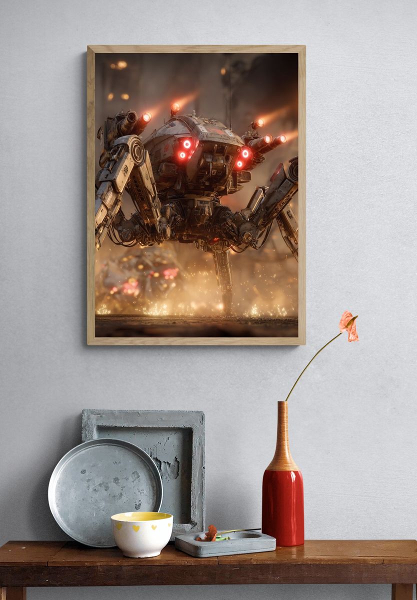 Futuristic Robot Spider — Sci-Fi Print. — room view 3