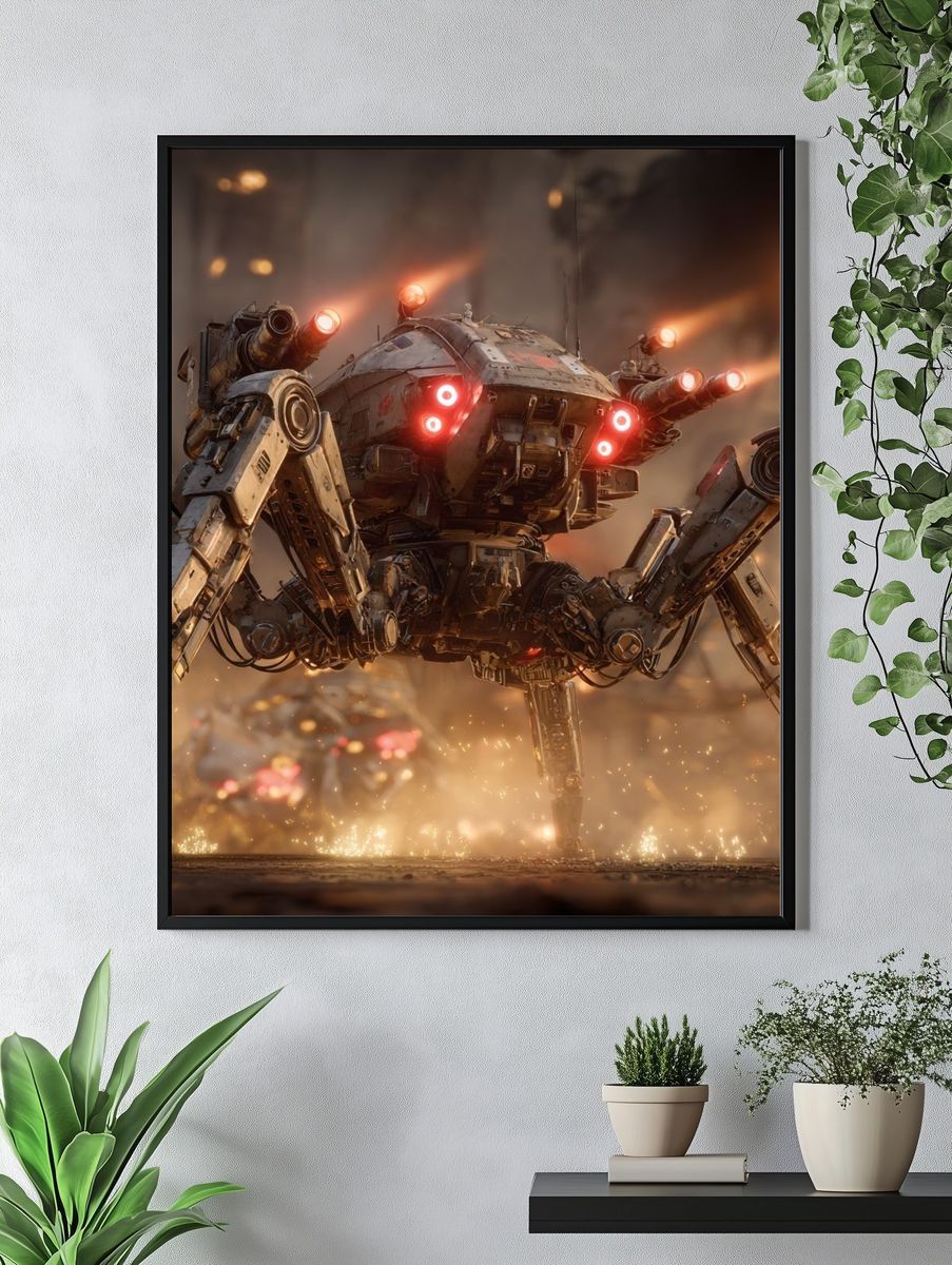 Futuristic Robot Spider — Sci-Fi Print. — room view 4