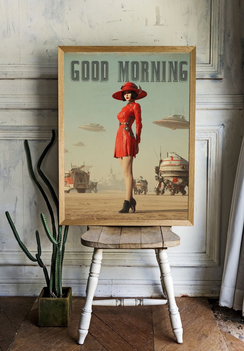 Good Morning — Retro Sci-Fi Print. — room view 1