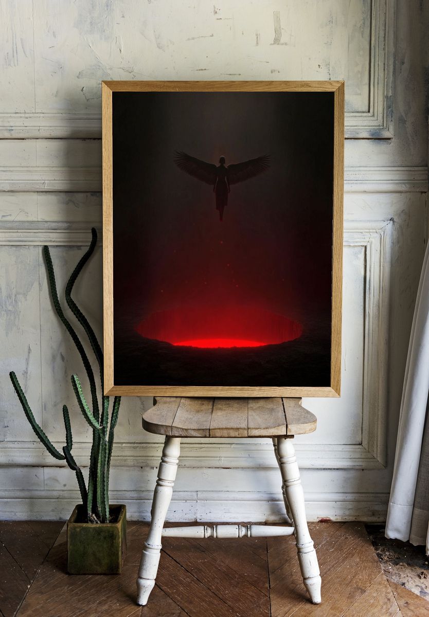 Angel in Darkness — Surrealism Print. — room view 1