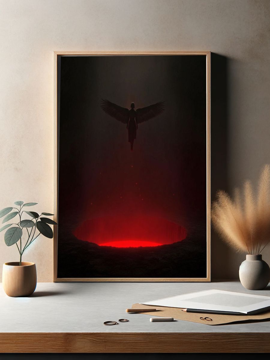 Angel in Darkness — Surrealism Print. — room view 2