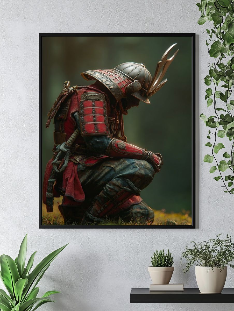 Samurai Warrior Fantasy Illustration Poster. — room view 4