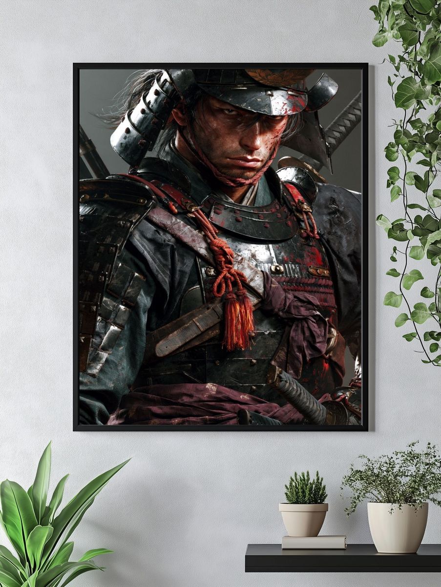 Samurai Warrior Portrait Print. — room view 4