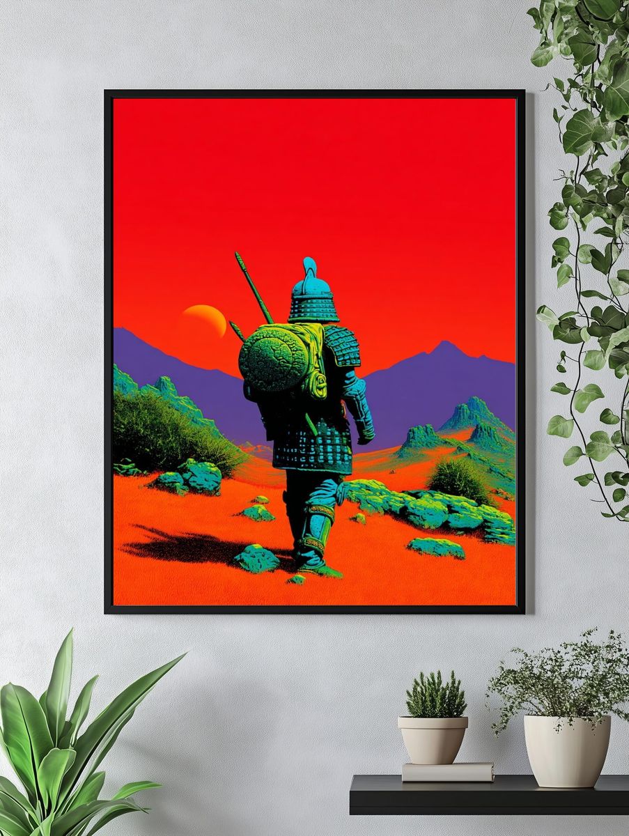 Samurai Desert Retro Print. — room view 4