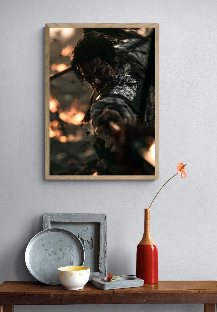 Samurai Warrior Action Poster. — room view 3