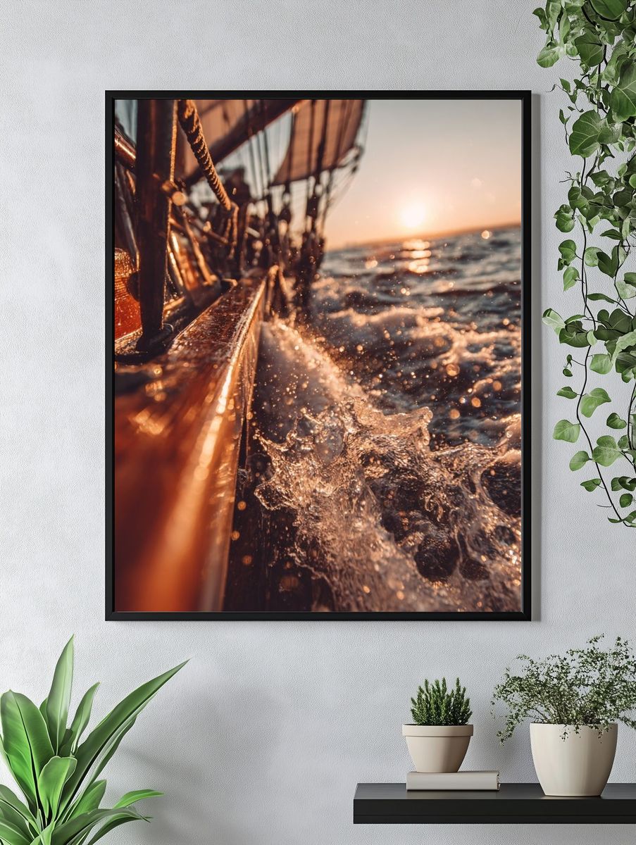 Sailing at Sunset — Photography Print. — room view 4