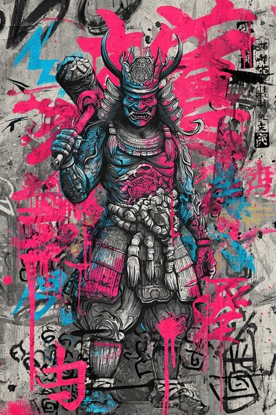 Samurai Warrior — Street Art Print. poster