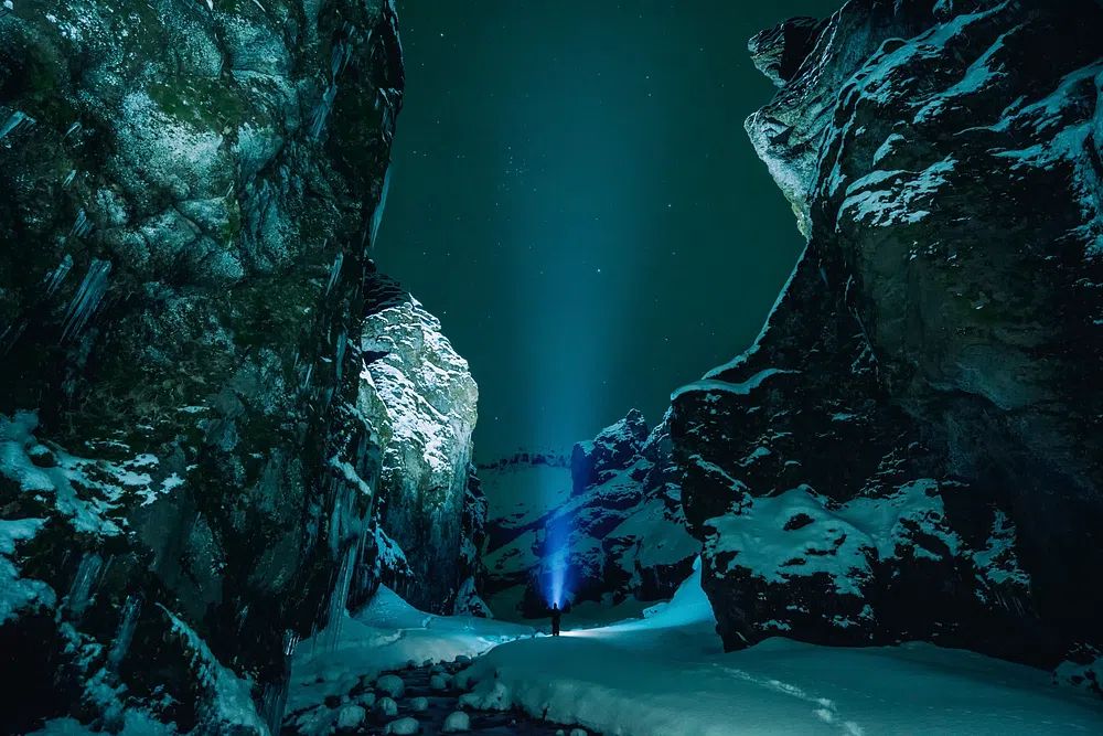 Snowy Canyon Adventure — Photography Print. poster detail