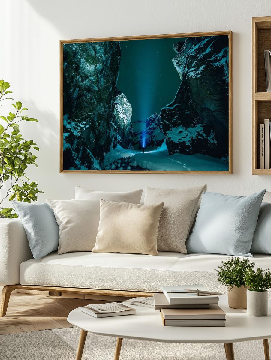 Snowy Canyon Adventure — Photography Print. — room view 2