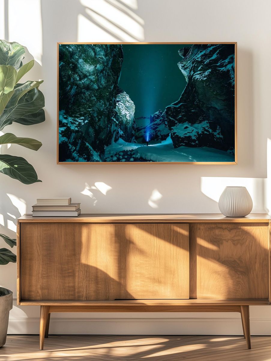 Snowy Canyon Adventure — Photography Print. — room view 3