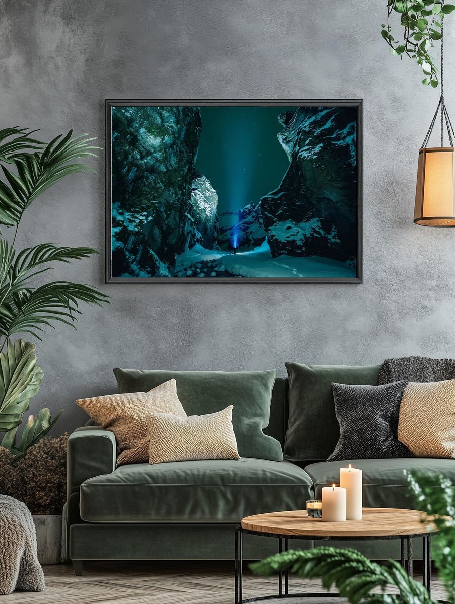 Snowy Canyon Adventure — Photography Print. — room view 4