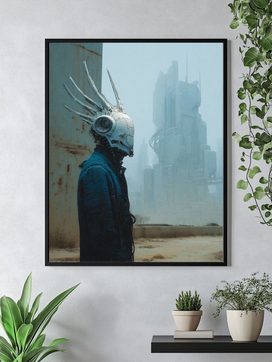 Cyberpunk Sentinel — Sci-Fi Print. — room view 4