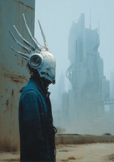 Cyberpunk Sentinel — Sci-Fi Print. poster print