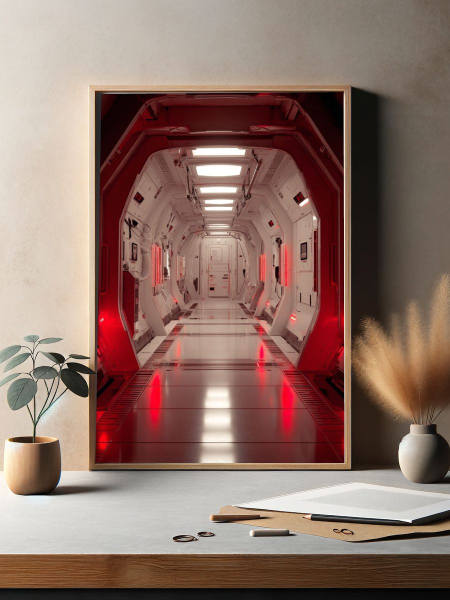 Sci-Fi Space Corridor Poster. — room view 2