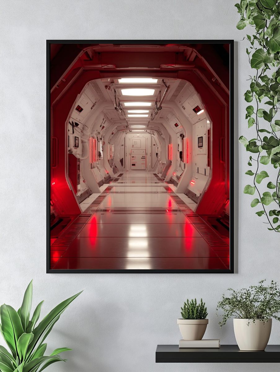 Sci-Fi Space Corridor Poster. — room view 4
