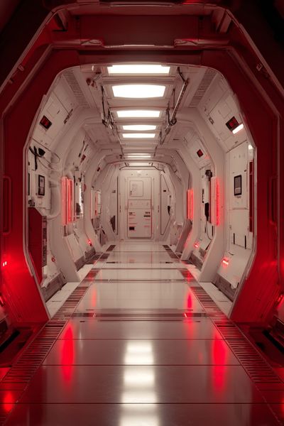 Sci-Fi Space Corridor Poster. poster