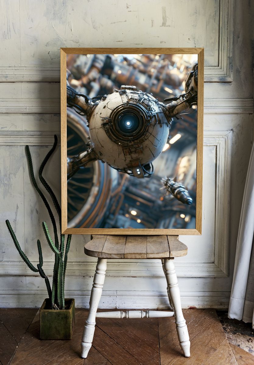 Sci-Fi Mechanical Orb Poster. — room view 1