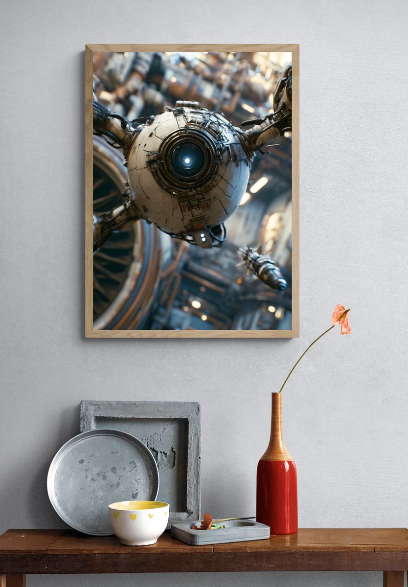 Sci-Fi Mechanical Orb Poster. — room view 3