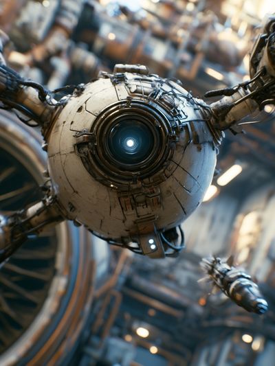 Sci-Fi Mechanical Orb Poster.