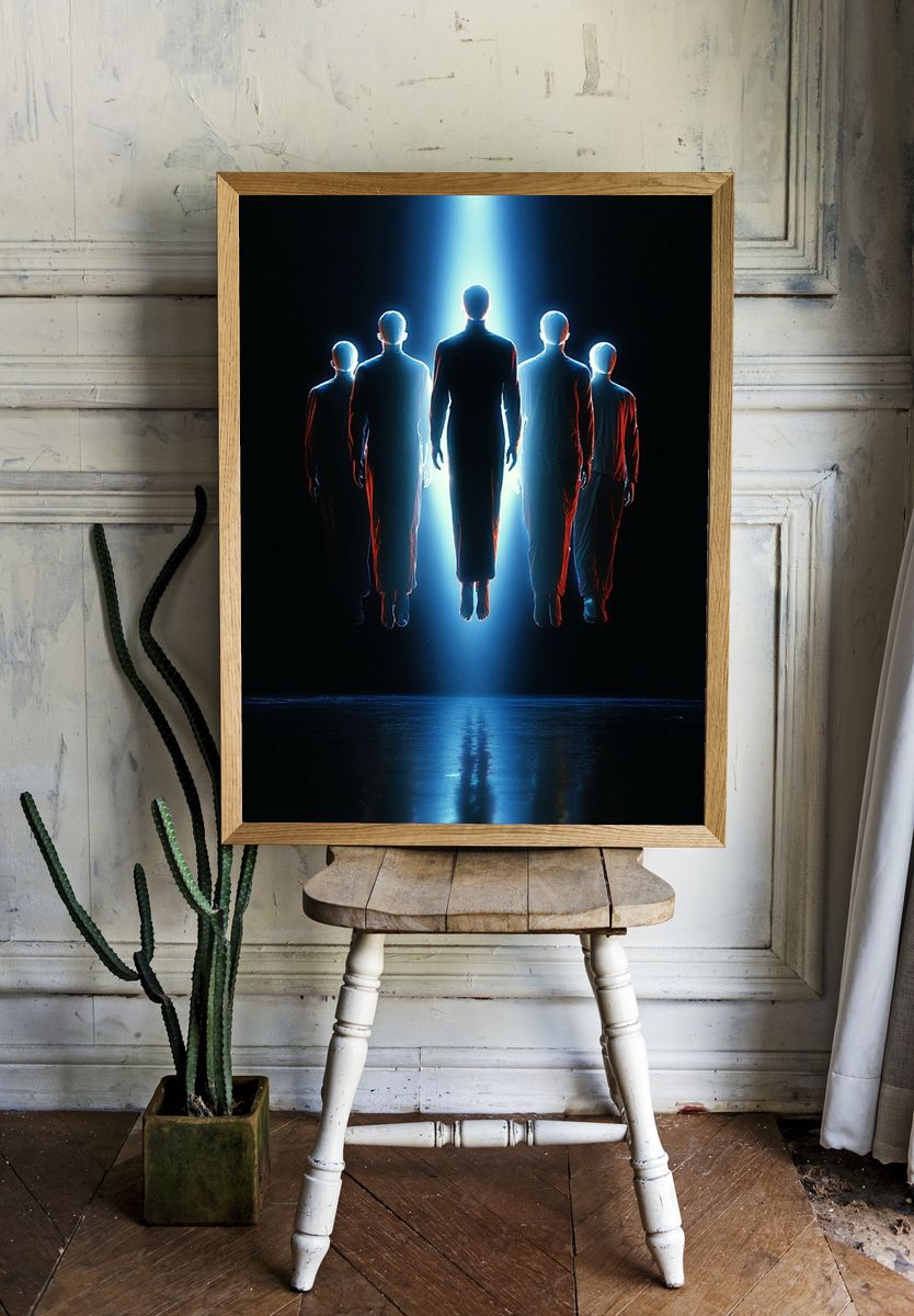 Floating Figures Sci-Fi Poster. — room view 1