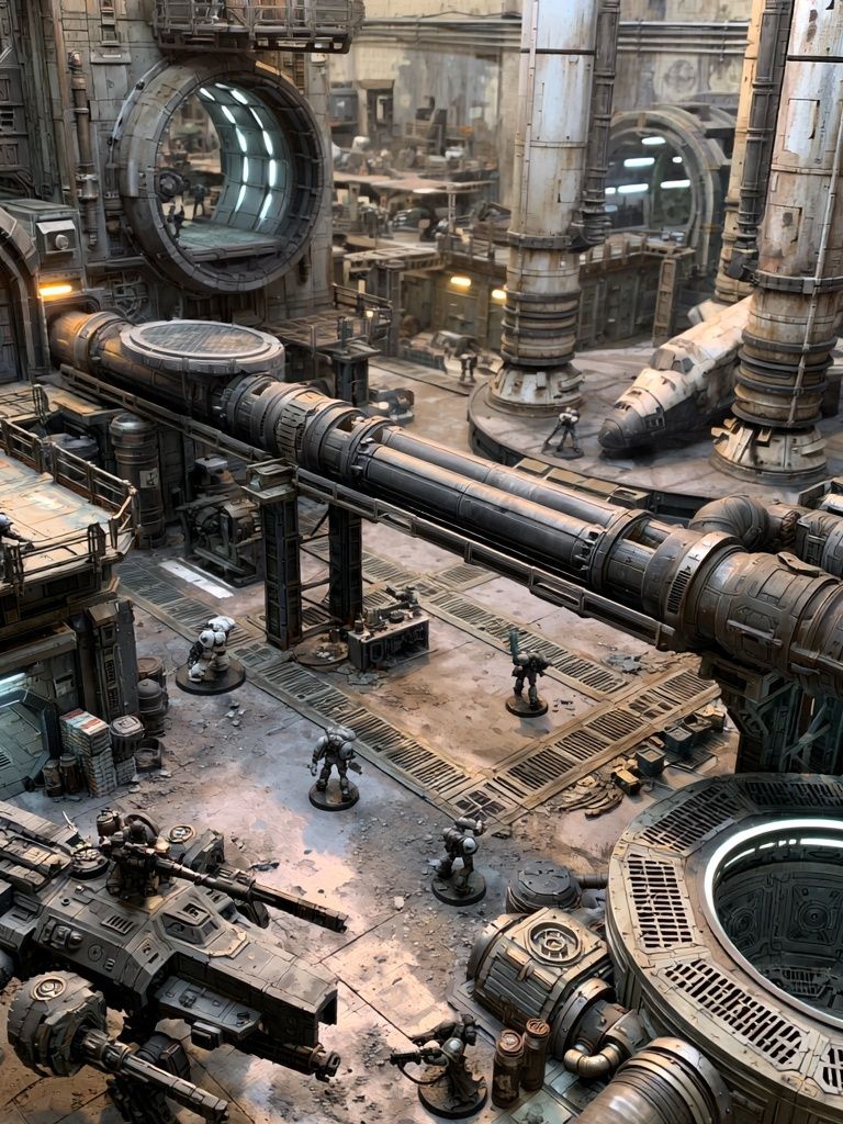 Industrial Sci-Fi Hangar Poster. poster detail