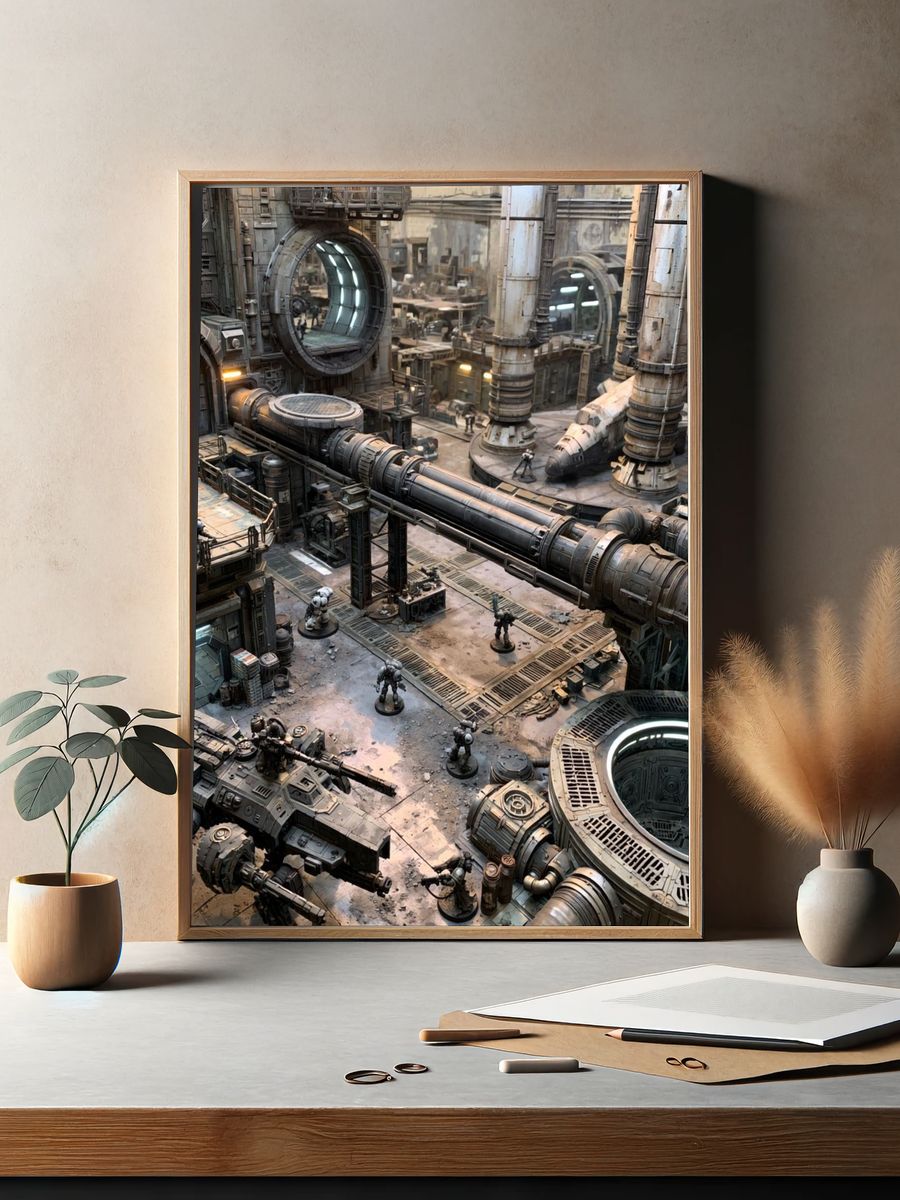 Industrial Sci-Fi Hangar Poster. — room view 2